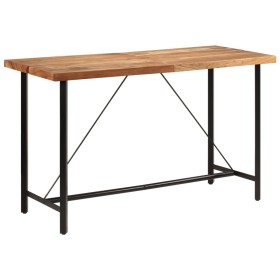 Mesa alta de hierro y madera maciza de acacia 180x70x107 cm en Mesas de comedor | Comprar online en Foru.es