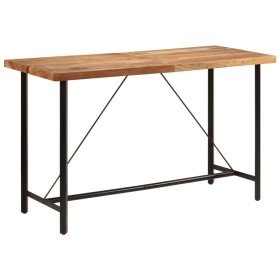 Mesa alta de hierro y madera maciza de acacia 180x70x107 cm en Mesas de comedor | Comprar online en Foru.es