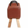 Banco potro de gimnasio cuero auténtico marrón 110 cm en Bancos | Comprar online en Foru.es