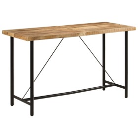 Mesa alta de hierro y madera maciza de mango 180x70x107 cm en Mesas de comedor | Comprar online en Foru.es