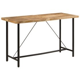 Mesa alta de hierro y madera maciza de mango 180x70x107 cm en Mesas de comedor | Comprar online en Foru.es