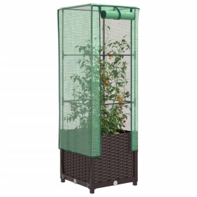 Arriate con cubierta invernadero aspecto ratán 40x40x139 cm en Macetas y jardineras | Comprar online en Foru.es