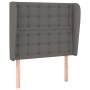 Cabecero con orejas de cuero sintético gris 83x23x118/128 cm de vidaXL, Cabeceros y pies de cama - Ref: Foro24-3118032, Preci...