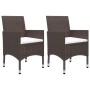 Set de comedor de jardín 3 pzas ratán PE vidrio templado marrón en Conjuntos de jardín | Comprar online en Foru.es