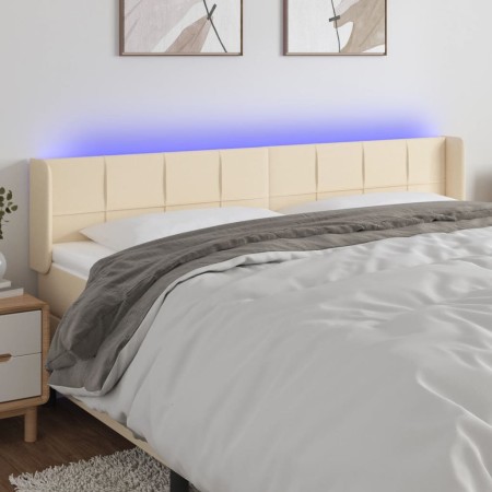 Cabecero con LED de tela crema 163x16x78/88 cm de vidaXL, Cabeceros y pies de cama - Ref: Foro24-3123247, Precio: 68,37 €, De...