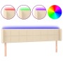 Cabecero con LED de tela crema 163x16x78/88 cm de vidaXL, Cabeceros y pies de cama - Ref: Foro24-3123247, Precio: 68,37 €, De...