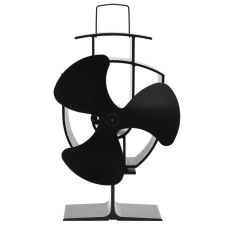 Ventilador de estufa accionado por calor 3 aspas negro de vidaXL, Ventiladores para chimeneas de leña - Ref: Foro24-51236, Pr...