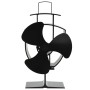 Ventilador de estufa accionado por calor 3 aspas negro de vidaXL, Ventiladores para chimeneas de leña - Ref: Foro24-51236, Pr...