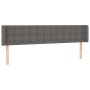 Cabecero con LED cuero sintético gris 163x16x78/88 cm de vidaXL, Cabeceros y pies de cama - Ref: Foro24-3123336, Precio: 77,8...