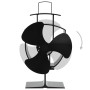 Ventilador de estufa accionado por calor 3 aspas negro de vidaXL, Ventiladores para chimeneas de leña - Ref: Foro24-51236, Pr...
