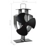 Ventilador de estufa accionado por calor 3 aspas negro de vidaXL, Ventiladores para chimeneas de leña - Ref: Foro24-51236, Pr...