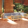 Juego de muebles de jardín 10 pzas y cojines madera maciza pino en Conjuntos de jardín | Comprar online en Foru.es
