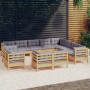 Juego de muebles de jardín 12 pzas y cojines madera maciza pino en Conjuntos de jardín | Comprar online en Foru.es