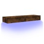 Muebles de TV con luces LED 2 uds roble ahumado 60x35x15,5 cm en Muebles TV | Comprar online en Foru.es