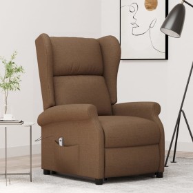 Sillón elevable tela marrón en Sillones | Comprar online en Foru.es