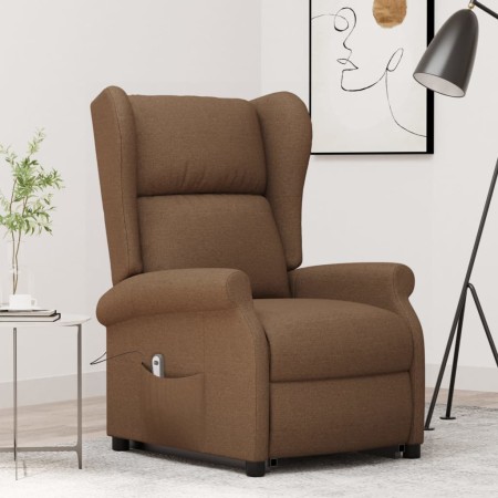 Sillón elevable tela marrón en Sillones | Comprar online en Foru.es