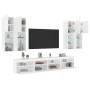Muebles de TV de pared con luces LED 7 piezas blanco en Muebles TV | Comprar online en Foru.es