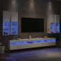 Mueble de pared de TV con luces LED 7 piezas blanco en Muebles TV | Comprar online en Foru.es