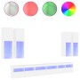 Mueble de pared de TV con luces LED 7 piezas blanco en Muebles TV | Comprar online en Foru.es
