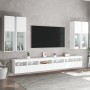 Mueble de pared de TV con luces LED 7 piezas blanco en Muebles TV | Comprar online en Foru.es