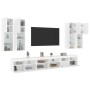 Mueble de pared de TV con luces LED 7 piezas blanco en Muebles TV | Comprar online en Foru.es
