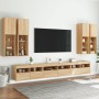 Muebles de TV de pared con luces LED 7 piezas roble sonoma en Muebles TV | Comprar online en Foru.es