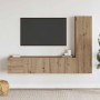 Muebles de TV de pared 3 uds madera ingeniería roble artesanal en Muebles TV | Comprar online en Foru.es