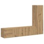 Muebles de TV de pared 3 uds madera ingeniería roble artesanal en Muebles TV | Comprar online en Foru.es