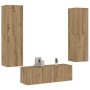 Muebles de TV de pared 3 uds madera ingeniería roble artesanal en Muebles TV | Comprar online en Foru.es