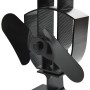 Ventilador de estufa accionado por calor 2 aspas negro de vidaXL, Ventiladores para chimeneas de leña - Ref: Foro24-51235, Pr...