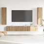 Muebles de TV de pared 4 uds madera ingeniería roble artesanal en Muebles TV | Comprar online en Foru.es