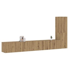 Muebles de TV de pared 3 uds madera ingeniería roble artesanal en Muebles TV | Comprar online en Foru.es