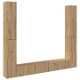 Muebles de TV de pared 6 uds madera ingeniería roble artesanal en Muebles TV | Comprar online en Foru.es