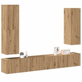 Mueble para TV de pared madera contrachapada artesanal 4 piezas en Muebles TV | Comprar online en Foru.es