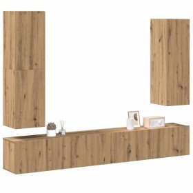 Mueble para TV de pared madera contrachapada artesanal 4 piezas en Muebles TV | Comprar online en Foru.es