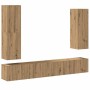 Mueble para TV de pared madera contrachapada artesanal 4 piezas en Muebles TV | Comprar online en Foru.es