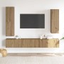 Mueble para TV de pared madera contrachapada artesanal 4 piezas en Muebles TV | Comprar online en Foru.es