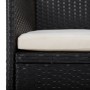 Set de comedor de jardín 3 pzas ratán PE vidrio templado negro en Conjuntos de jardín | Comprar online en Foru.es