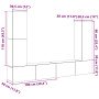 Mueble para TV de pared madera contrachapada artesanal 4 piezas en Muebles TV | Comprar online en Foru.es