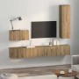 Mueble de TV de Pared Montaje en la pared 4 pcs Roble artesanal en Muebles TV | Comprar online en Foru.es