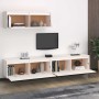 Conjunto de mueble de TV 3 piezas madera maciza de pino blanco en Muebles TV | Comprar online en Foru.es