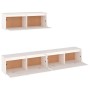 Conjunto de mueble de TV 3 piezas madera maciza de pino blanco en Muebles TV | Comprar online en Foru.es