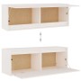 Conjunto de mueble de TV 3 piezas madera maciza de pino blanco en Muebles TV | Comprar online en Foru.es