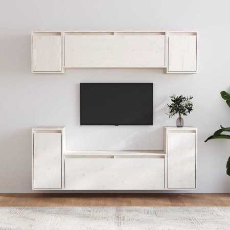 Muebles para TV 6 piezas madera maciza de pino blanco en Muebles TV | Comprar online en Foru.es