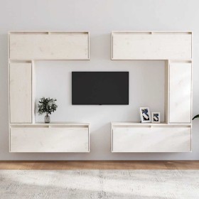 Muebles para TV 6 piezas madera maciza de pino blanco en Muebles TV | Comprar online en Foru.es