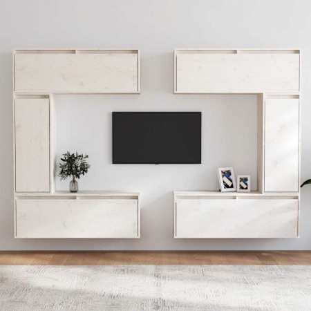 Muebles para TV 6 piezas madera maciza de pino blanco en Muebles TV | Comprar online en Foru.es