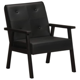 Sillón de cuero auténtico negro en Sillones | Comprar online en Foru.es