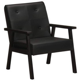Sillón de cuero auténtico negro en Sillones | Comprar online en Foru.es