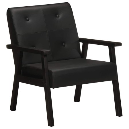 Sillón de cuero auténtico negro en Sillones | Comprar online en Foru.es