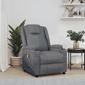 Sillón elevable de cuero sintético gris antracita en Sillones | Comprar online en Foru.es